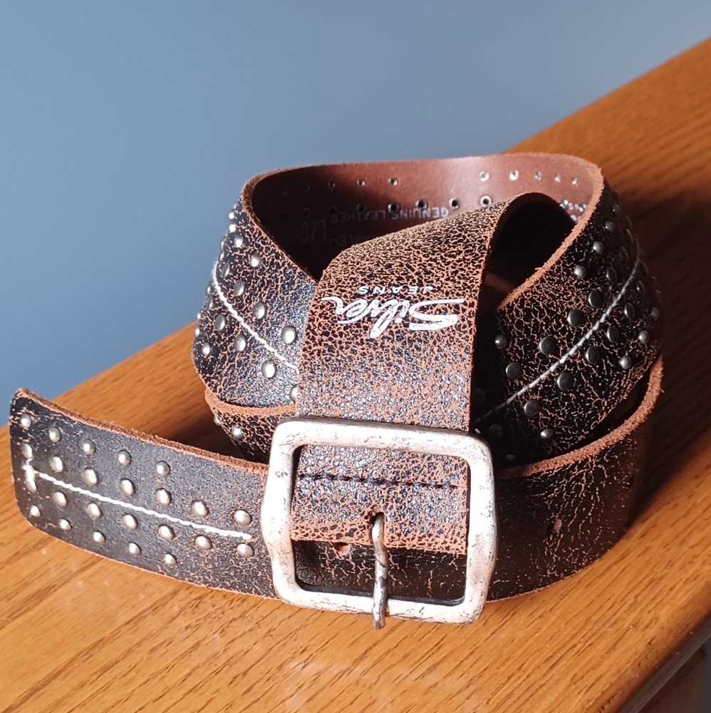 COPY - EUC Silver Jeans Brand Studded Leather Black/Brown Belt - Women's Size L…